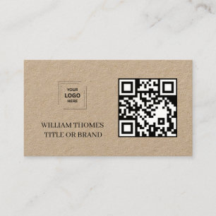 Kraft Rustic QR Modern Contact Style Business Card