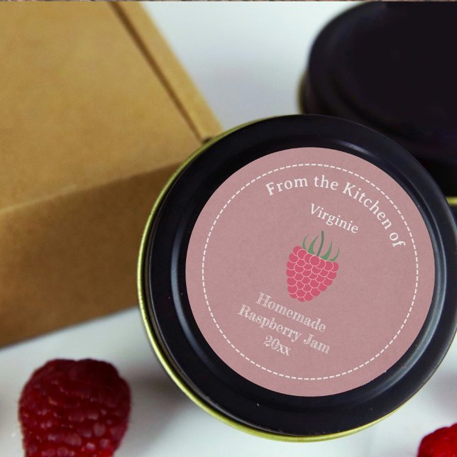 Kraft & Rustic Raspberry Jam Label Sticker (Kraft & Rustic Raspberry Jam Label Sticker)