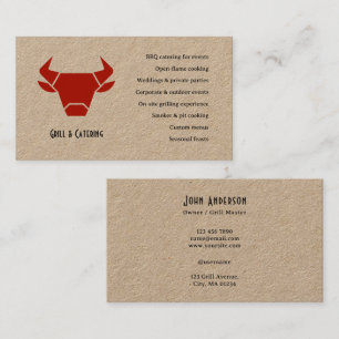 Kraft Rustic Vintage Logo Catering Business Card