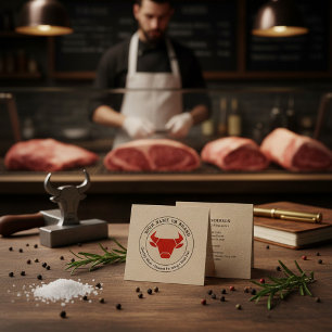 Kraft Rustic Vintage Logo Catering Business Card