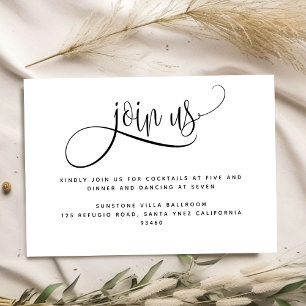 Kraft, Rustic Wedding Join Us Reception Enclosure Card