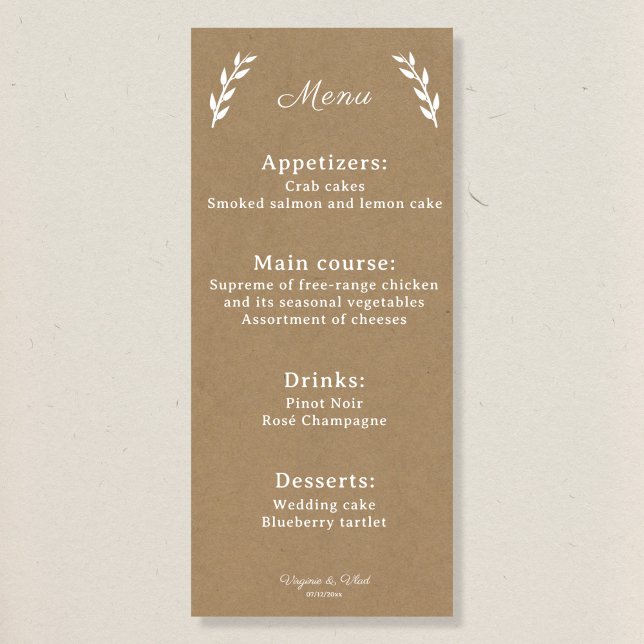 Kraft & Rustic Wedding Menu (Creator Uploaded)