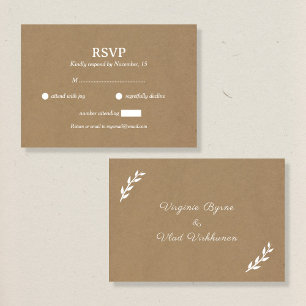 Kraft & Rustic Wedding RSVP Card