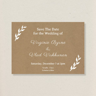 Kraft & Rustic Wedding Save The Date Invitation