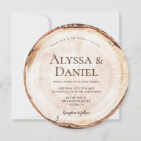 Kraft Rustic Wedding Wood Cut Grain Custom