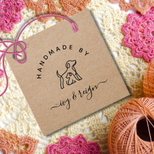 Kraft Script Custom logo Handmade by tags