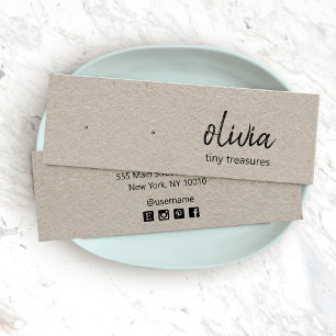 Kraft Script Stud Earring Display Card