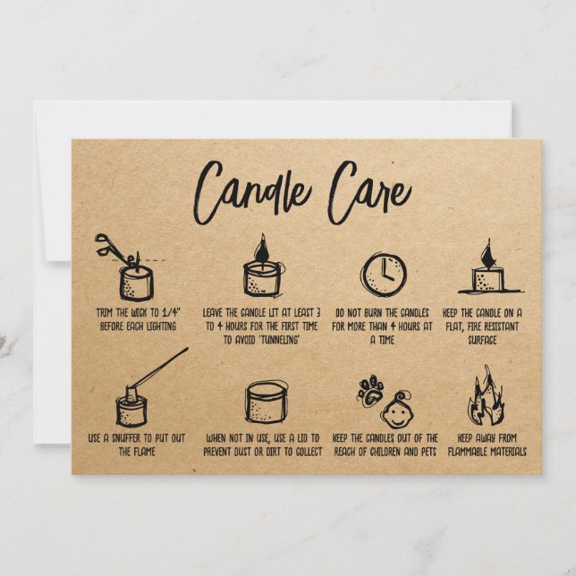 Kraft Simple Candle Care Thank You Add Logo (Front)
