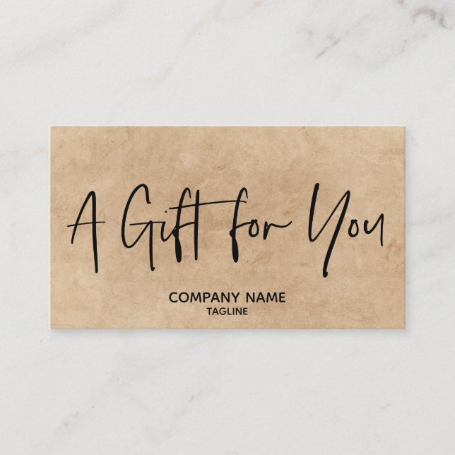 Kraft Simple & Modern Business Gift Certificate (Front)