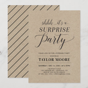 Kraft   Simple Modern Surprise Retirement Party Invitation