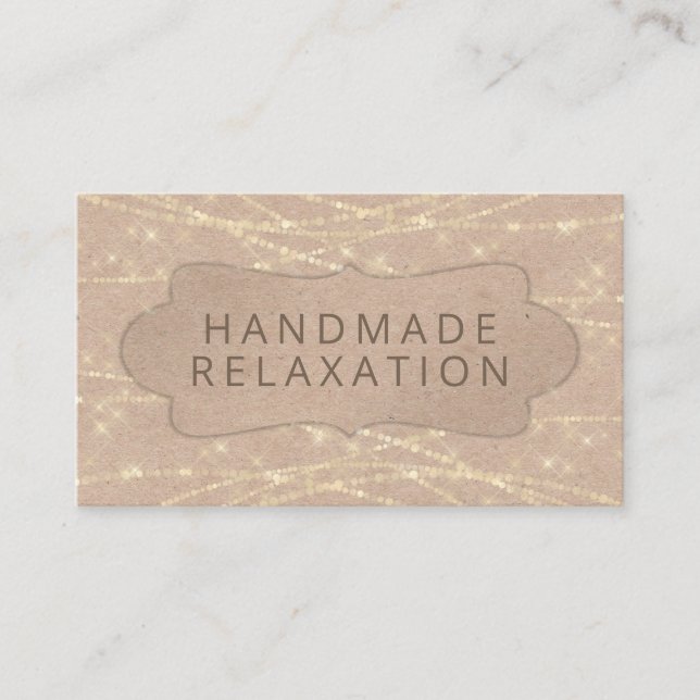 Kraft String Lights Spa Bath Soak Body Butter Soap Business Card (Front)