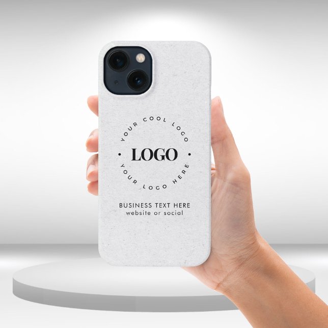 Kraft Style Business Custom Logo & Text Rustic  iPhone Case (Creator Uploaded)