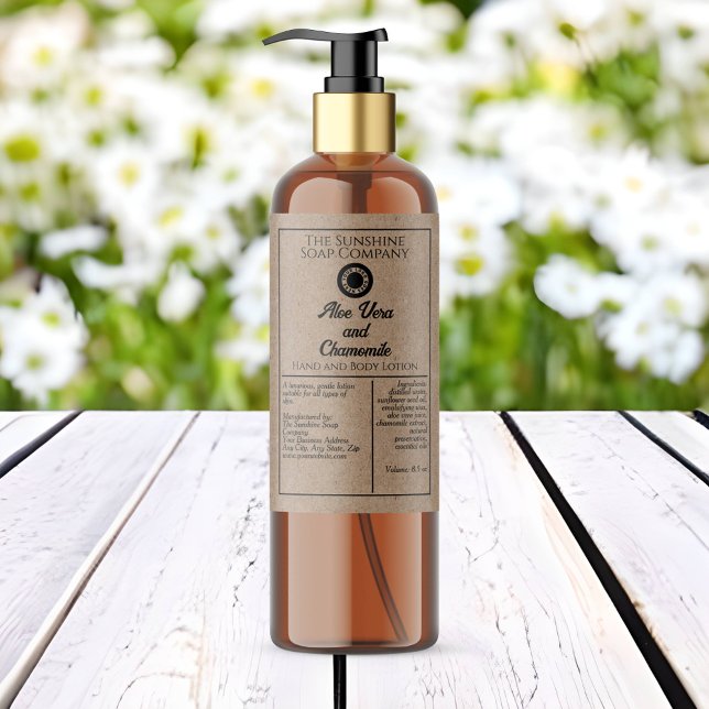 Kraft style cosmetics bottle label with logo (Creator Uploaded)