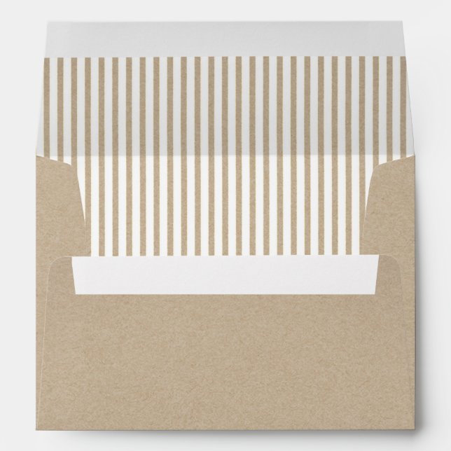 Kraft Style Paper and White Stripes Envelopes (Back (Bottom))