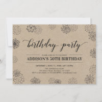 Kraft Stylish Modern 50th Adult Birthday Party