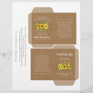 Kraft Sunflower Memorial Seed Packet DIY Template