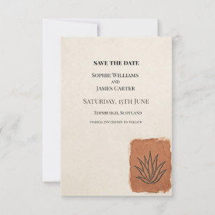 Kraft Terracotta Wedding Save The Date