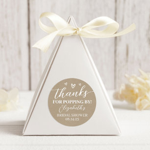 Kraft Thanks for Popping By Bridal Shower Popcorn Classic Round Sticker