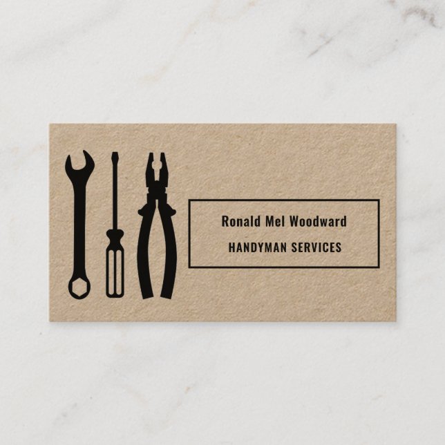 Kraft Tool Handyman Services Business Card (Front)