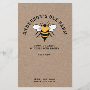 Kraft  vintage bee  honey  design. flyer