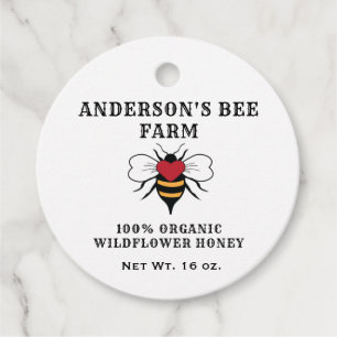 Kraft vintage bee  honey jar classic round sticker favour tags