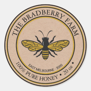 Kraft Vintage Style Bee Honey Label