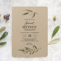 Kraft Watercolor Green Olive Branch 