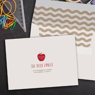 Kraft Wavy Apple Self-Addressed Graduation Envelope