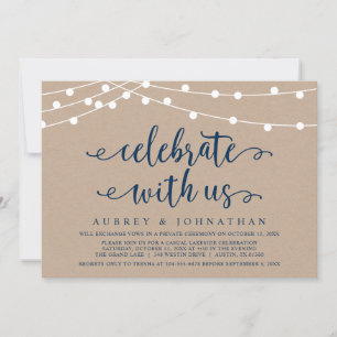 Kraft Wedding Elopement, Celebrate with us Invitat Invitation