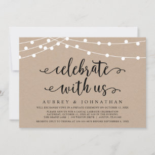 Kraft Wedding Elopement, Celebrate with us Invitation