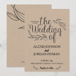 Kraft Wedding Invitation