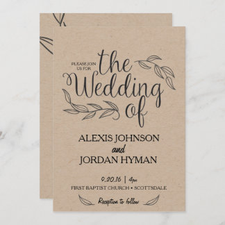 Kraft Wedding Invitation