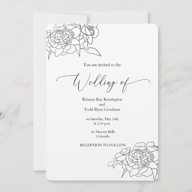 Kraft Wedding Invitation - Rustic Chic (Front)