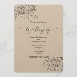 Kraft Wedding Invitation - Rustic Chic