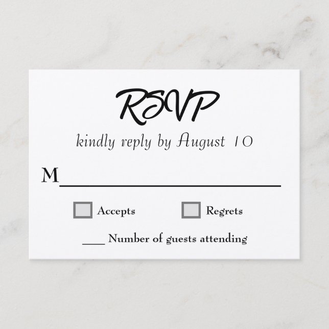 Kraft Wedding Script RSVP Cards (Front)