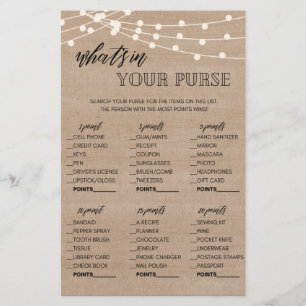 Kraft what's in your purse bridal shower game flyer