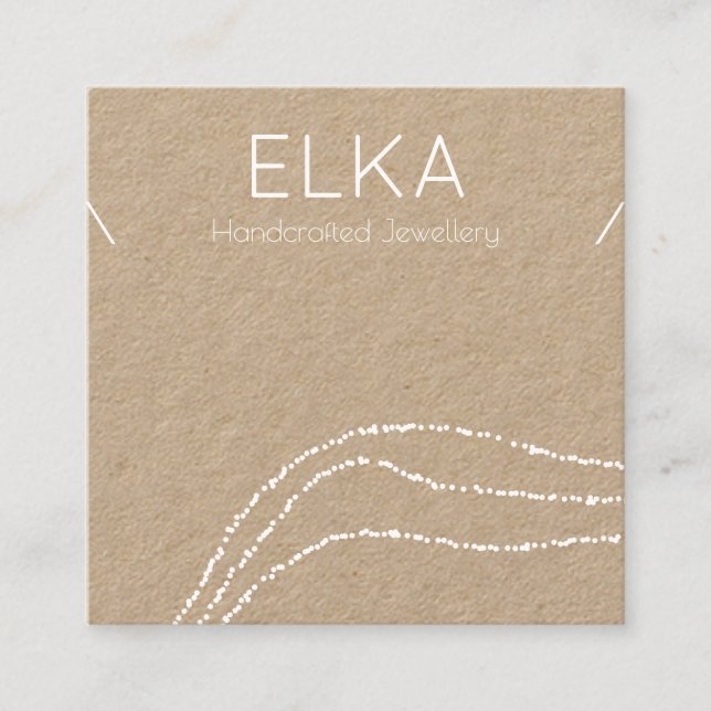 Kraft White Dots Square Necklace Display Card (Front)