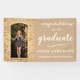 Kraft White Neutral Congratulations Graduate Decor Banner