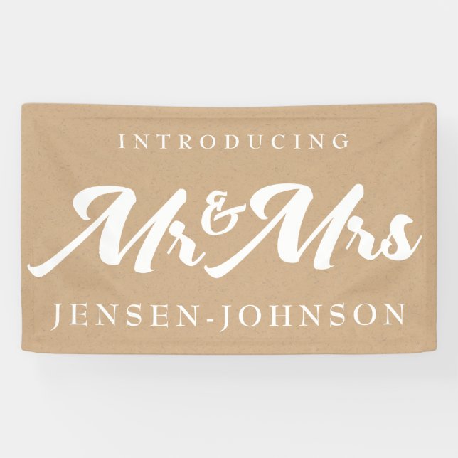Kraft White Neutral Mr & Mrs Wedding Banner Decor (Horizontal)