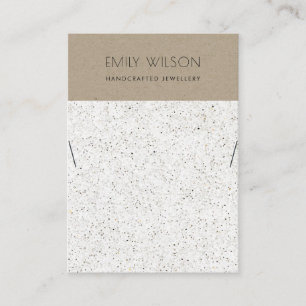KRAFT WHITE TERRAZZO TEXTURE NECKLACE DISPLAY LOGO BUSINESS CARD