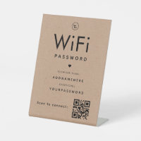 Kraft WiFi Password Code Business Logo QR Code
