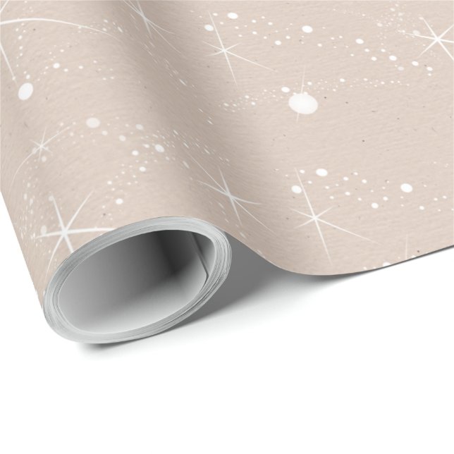 Kraft Winter White Christmas Elegant  Wrapping Paper (Roll Corner)