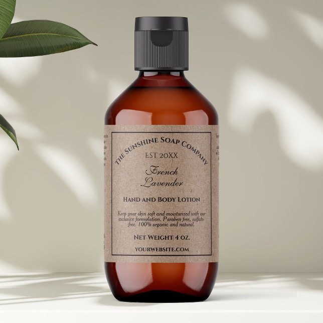Kraft Year Established Cosmetics Bottle Label (Creator Uploaded)