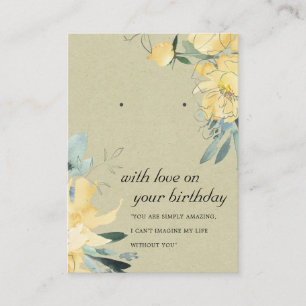 KRAFT YELLOW BIRTHDAY FRIEND EARRING DISPLAY CARD