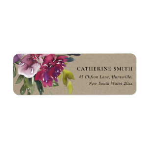 KRAFT YELLOW BLUSH BURGUNDY FLORAL BUNCH ADDRESS