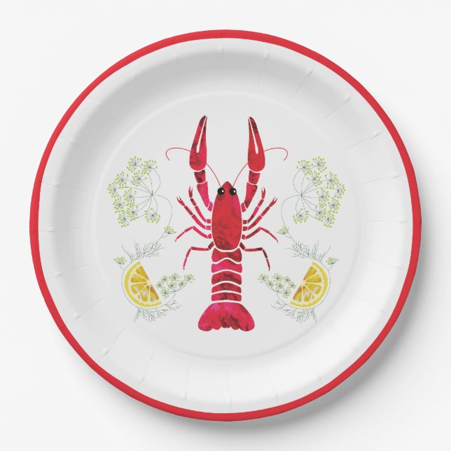 Kräftskiva /Crawfish Boil /Swedish Crayfish Party Paper Plate (Front)