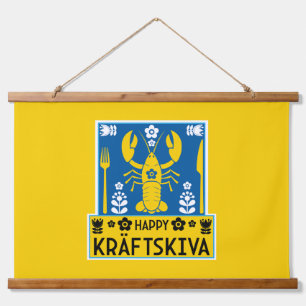 Kräftskiva - Swedish Crayfish Party Hanging Tapestry