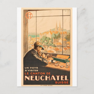 Kraftsmen in Neuchatel, Switzerland,vintage travel Postcard