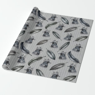 Krähen Raben Crows Federn Feathers Wrapping Paper