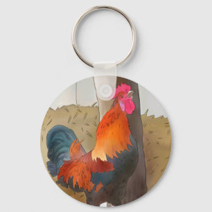 Krähender Hahn Key Ring